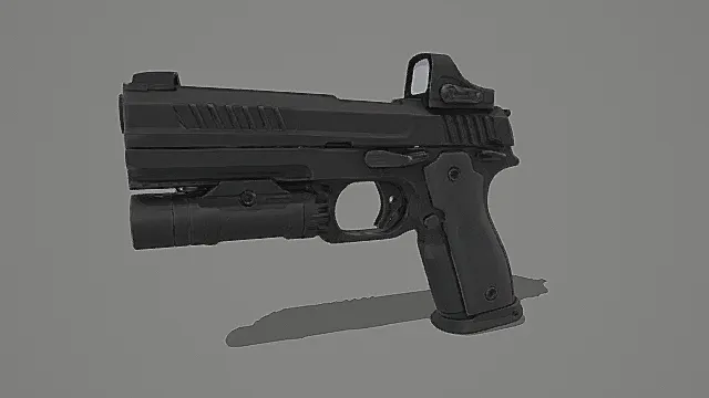 现代战术风模块化手枪3D模型