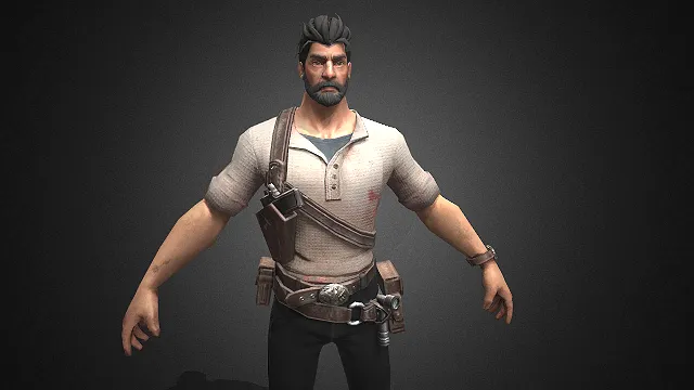 男性探险者  工装  3D 角色建模  冒险风