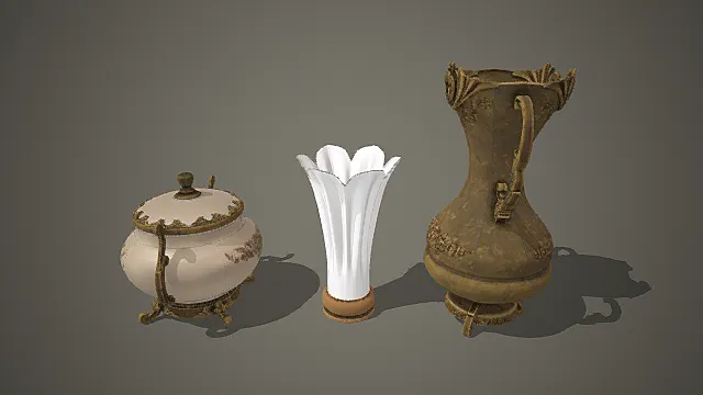 复古华丽装饰摆件套装模型