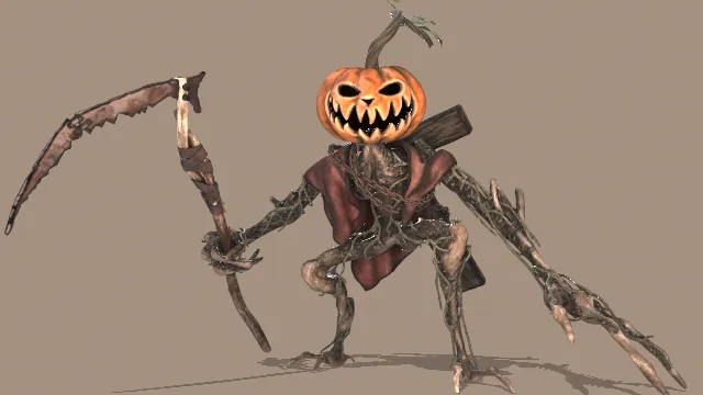 南瓜收割者怪兽植物万圣节模型