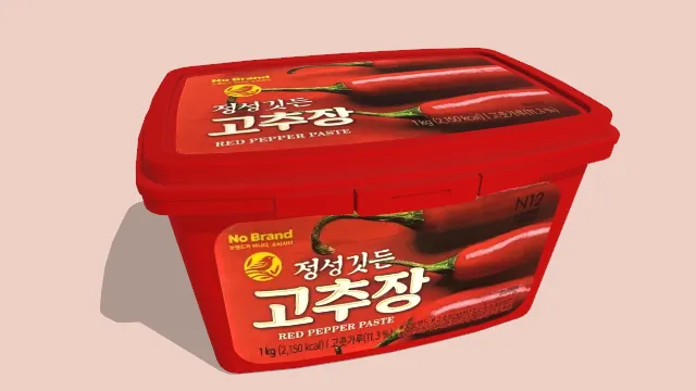 红色辣椒酱盒子食物模型