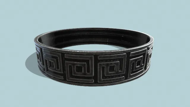 带有花纹的黑色戒指装饰首饰品