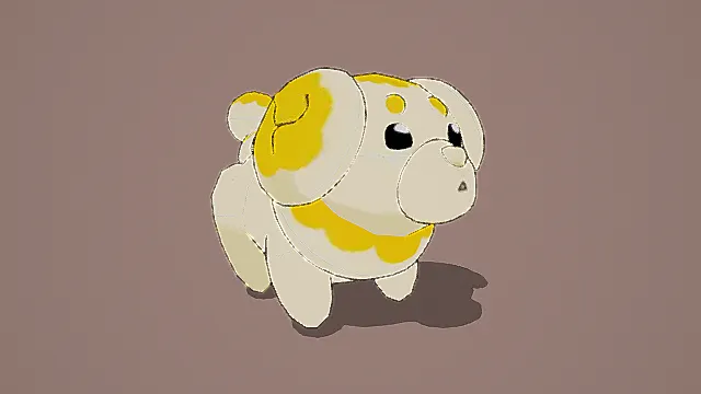 萌系治愈风格斑点小狗模型