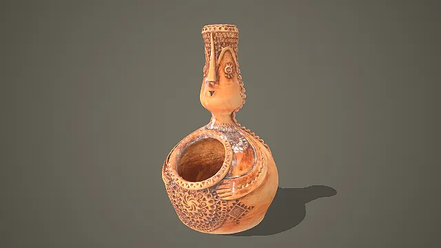 装饰性人形陶制容器 3D 模型