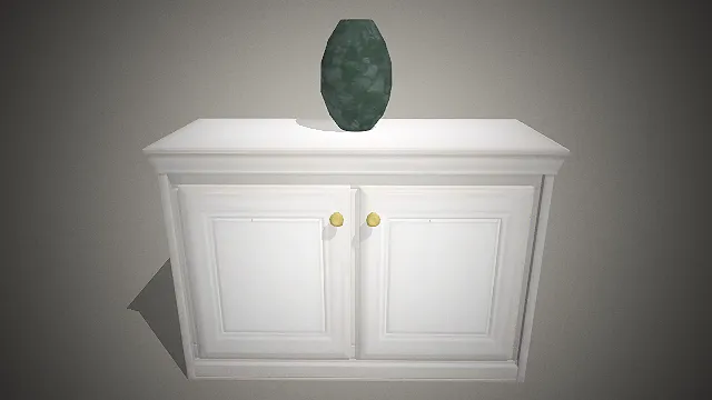 一个白色双门壁柜的3D模型