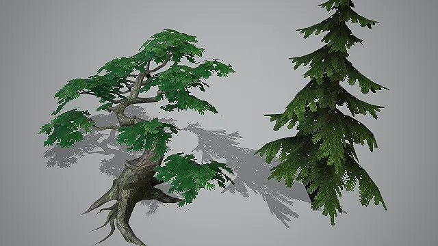 写实松树 杉树虚拟现实 VR 植物3d模型