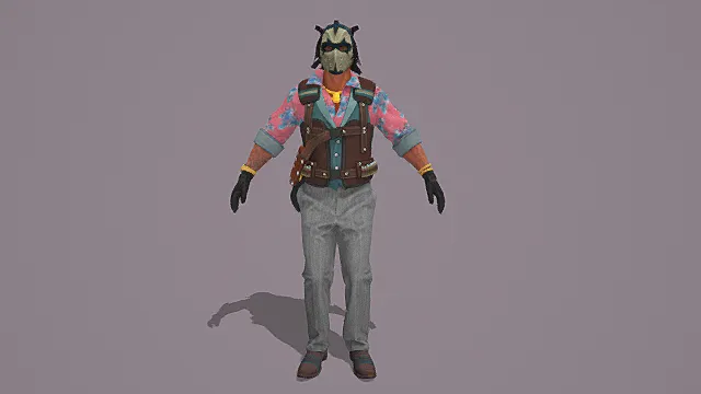 混搭战术风休闲作战角色3D模型