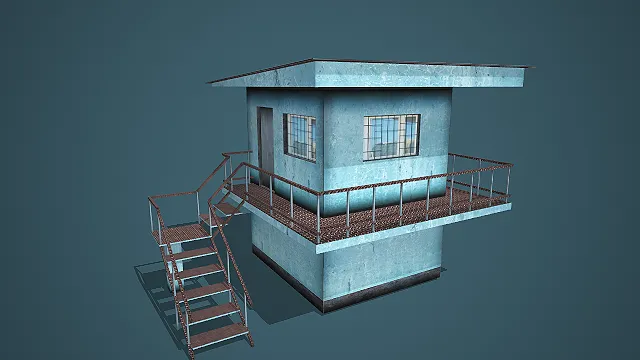 工业风高架岗亭 3D 模型