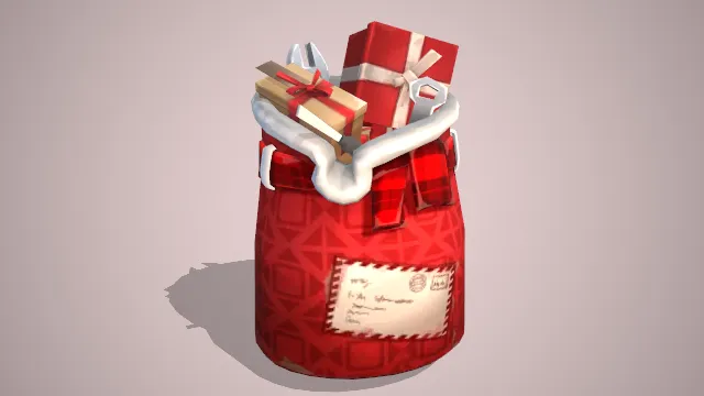 红色开口背包装有礼盒