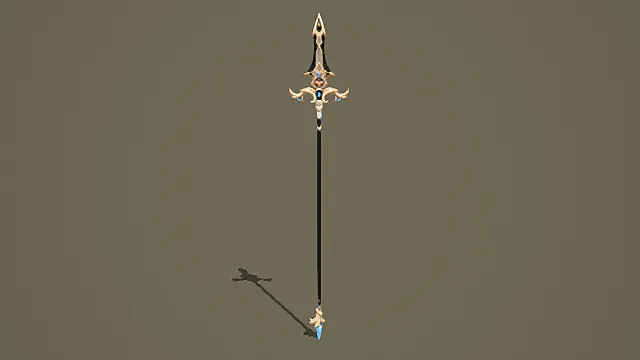 奇幻风格黑金蓝钻长枪3D模型