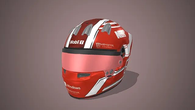 赛车头盔  红白涂装  遮阳片  专业级