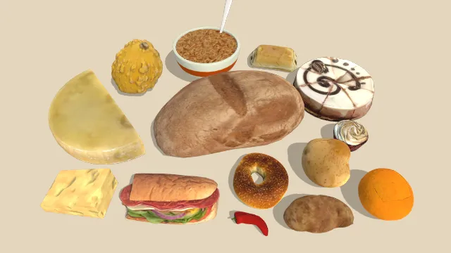 食物资料包面包水果蛋糕调料