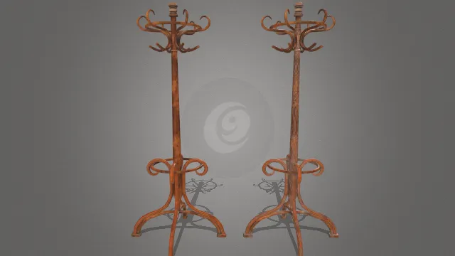 早期20世纪木质衣架复古家具模型