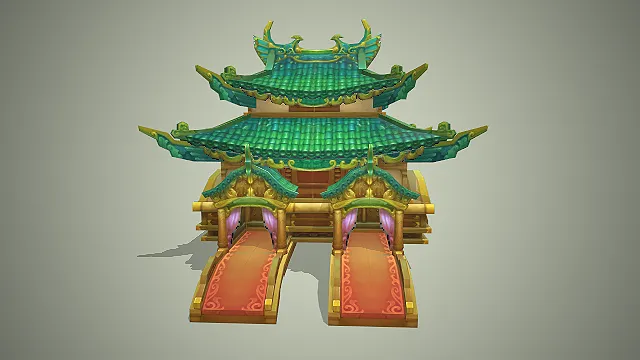 山顶宫殿  皇家宫殿  低模手绘风  仙侠门派