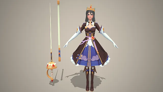 女仆骑士  欧式女仆装  王冠佩剑  西洋剑