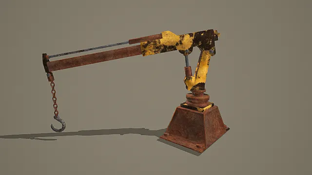 废土工业风锈蚀机械吊钩秤3D模型