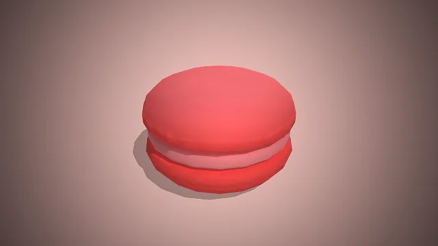 一个卡通风格的法式下午茶粉色马卡龙模型