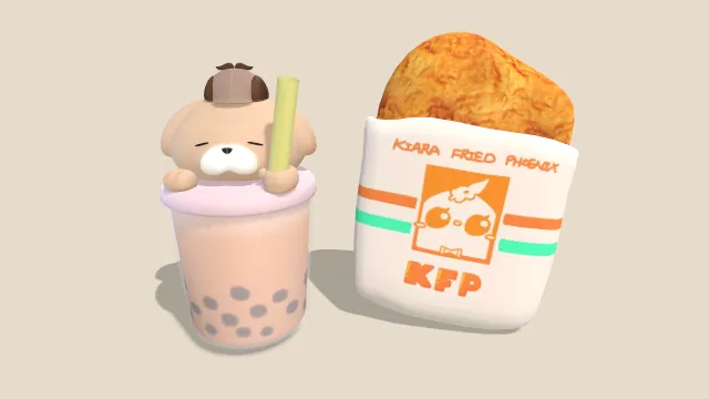 茶与kfp珍珠奶茶饮品食物