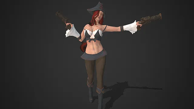 赏金猎人  厄运小姐  经典海盗造型  双持雕花火枪  性感女海盗