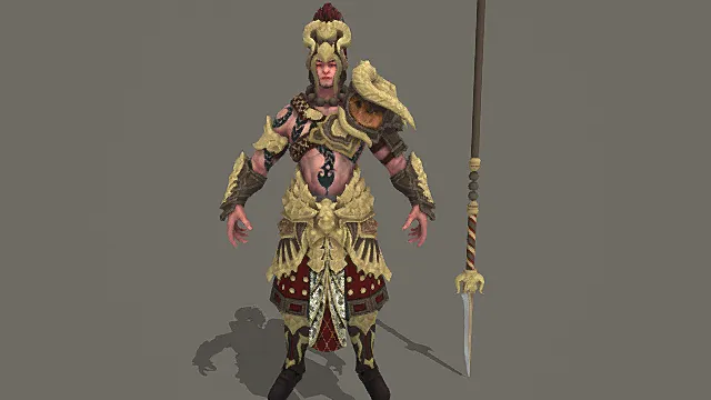 奇幻战神风格男性角色模型