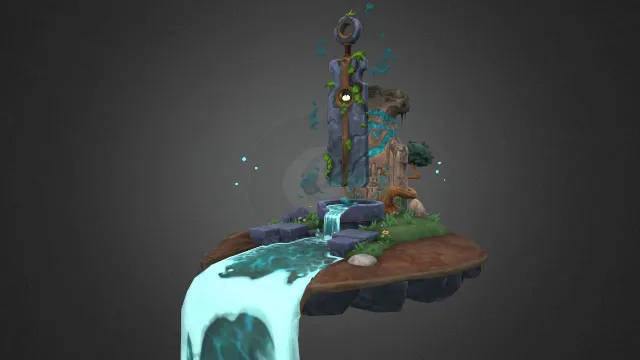 天空巨人第一圣钥石剑钥匙泉水场景