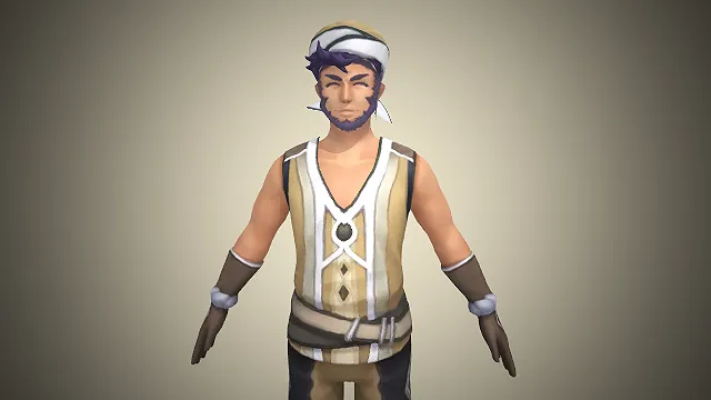 一个戴头巾的男性旅者3D模型