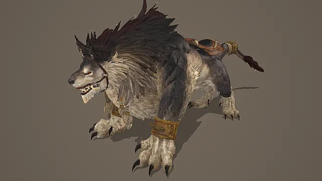 暗黑野性风格狂狼坐骑模型