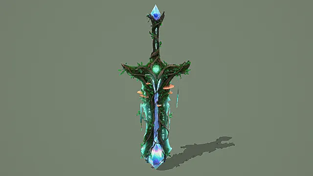 奇幻风格自然之剑3D模型