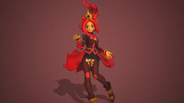 火焰公主  红黑战衣  火元素魔法  奇幻题材