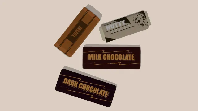 糖果棒不同口味的巧克力棒零食甜点