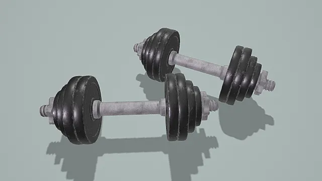 卡通风格可调节哑铃3D模型