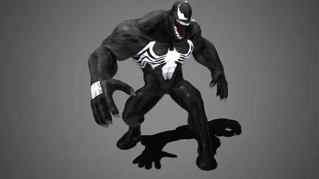 毒液  共生体  巨兽  血盆大口  尖锐獠牙  肌肉  邪恶  漫威