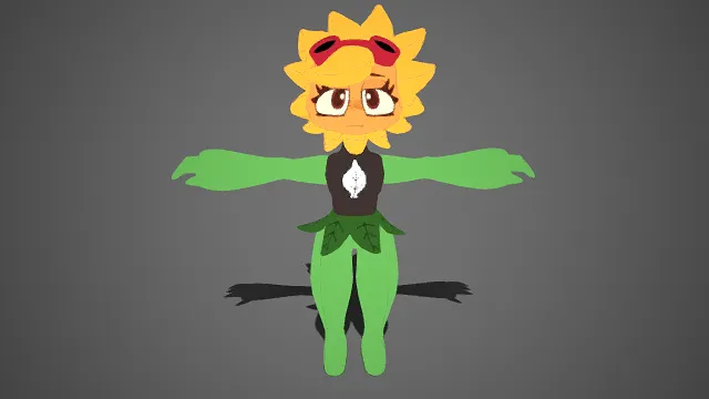 植物  拟人角色  向日葵  卡通少女  雀斑  清新可爱  简洁圆润