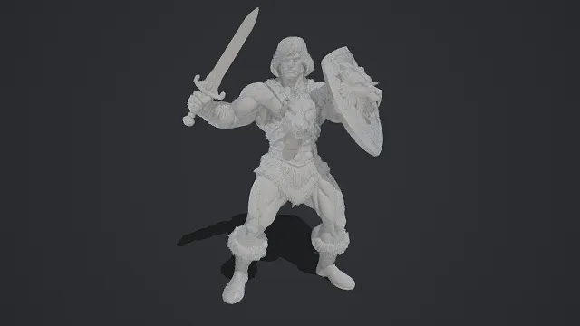 3D写实风格奇幻战士角色模型，创意设计（3D角色、写实风格、威严奇幻，角色奇幻主题，角色元素）