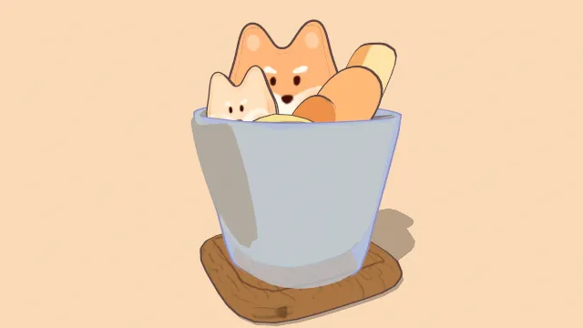 柴犬烘焙饼干咖啡馆饮品食物