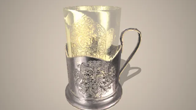 精美的3D银质杯托模型