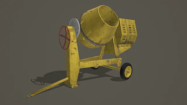 复古工程风旧化黄色搅拌机3D模型