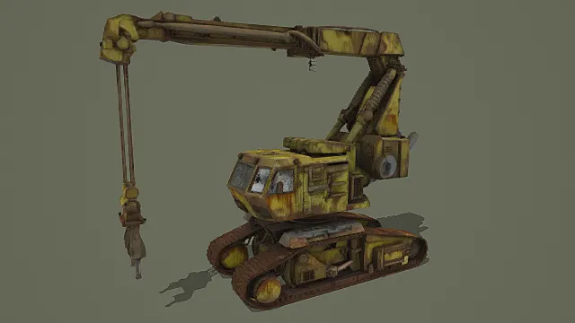 废土重型风锈蚀履带起重机3D模型