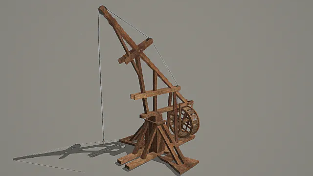复古木质起重机械3D模型