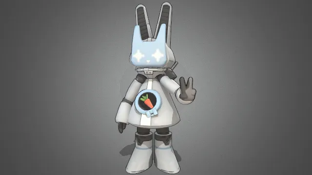 科技智能机器兔子拟人化角色