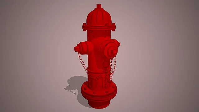 一款用于城市街道的经典红色市政消防栓模型