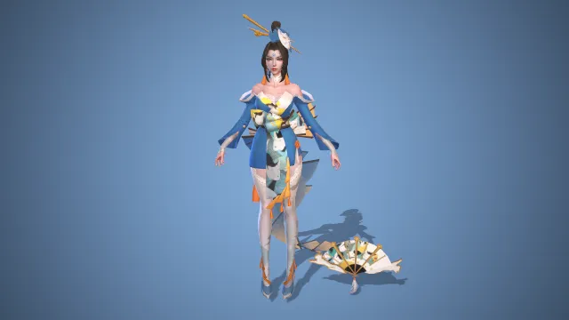 《王者荣耀》中法师英雄不知火舞的 “魅语” 皮肤模型