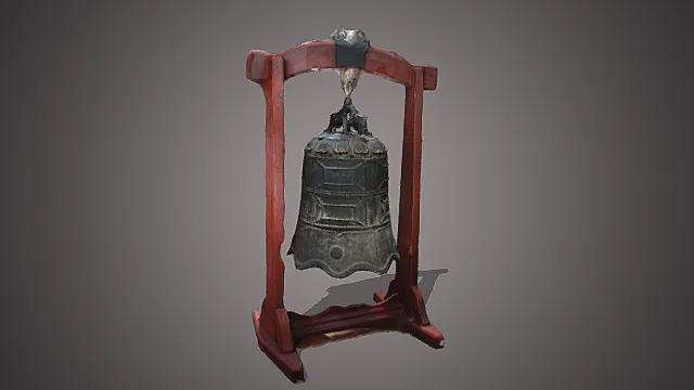 国风古铜纹挂钟摆件 3D 模型