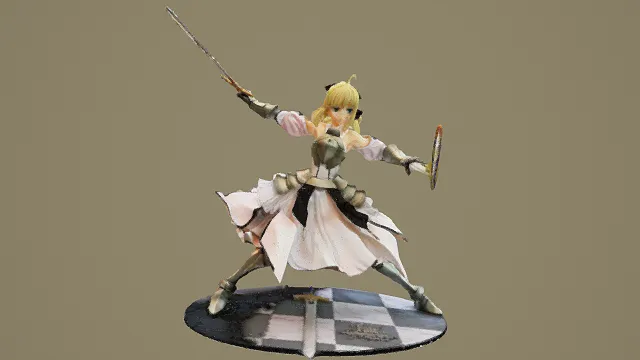 3D写实风格女骑士角色模型，创意设计（3D角色、写实风格、英气华丽，奇幻角色主题，物品元素）