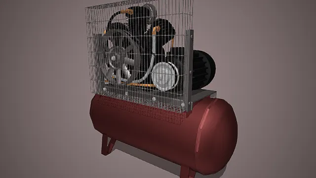 现代压缩机  空气压缩机设备3D模型