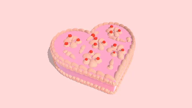 心形蛋糕甜点烘焙食物水果装饰