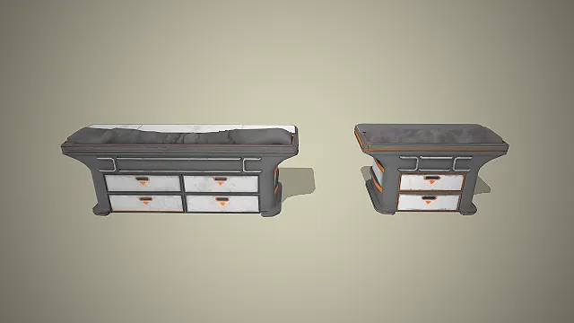 储物长凳  功能性家具  科幻风  模块化抽屉