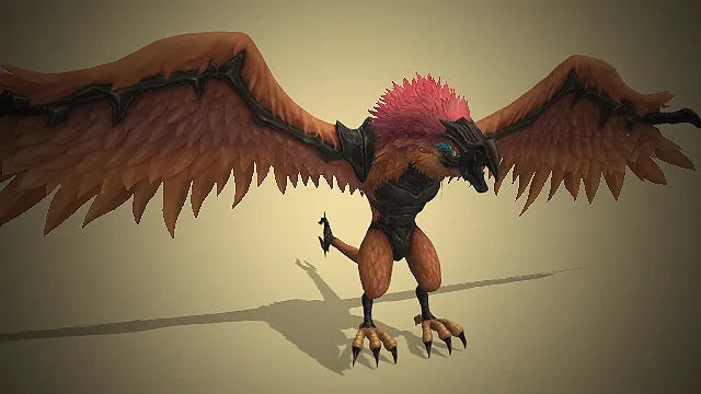 炽羽鹰身魔物  游戏空域BOSS  壮硕飞禽  利喙凶瞳