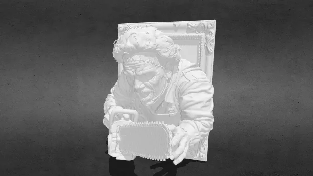 人皮脸 3D恐怖相框特效stl.stl