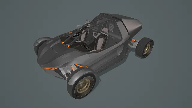 卡通风格科幻越野巴吉车3D模型